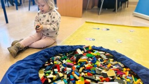 Dziewczynka z klockami Lego